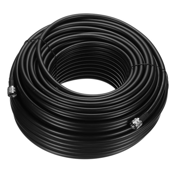 Cables coaxiales RG8/U con conectores macho Pl-259 para radio CB/Ham 61m/200ft