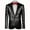 Black, variant on Men's Fashion Slim Fit Solid Color Glitter Long Sleeved Lapel Single Row One Button Casual Suit Jacket Black L(L)