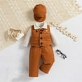 thumbnail image 6 of Otqutp Baby Clothes Set for Birthday Toddler Kids Boys Gentleman's Dress 4PCS Shirts + Vest + Pants + Hat Child Baby Outfits 0 to 2 Years, 6 of 7