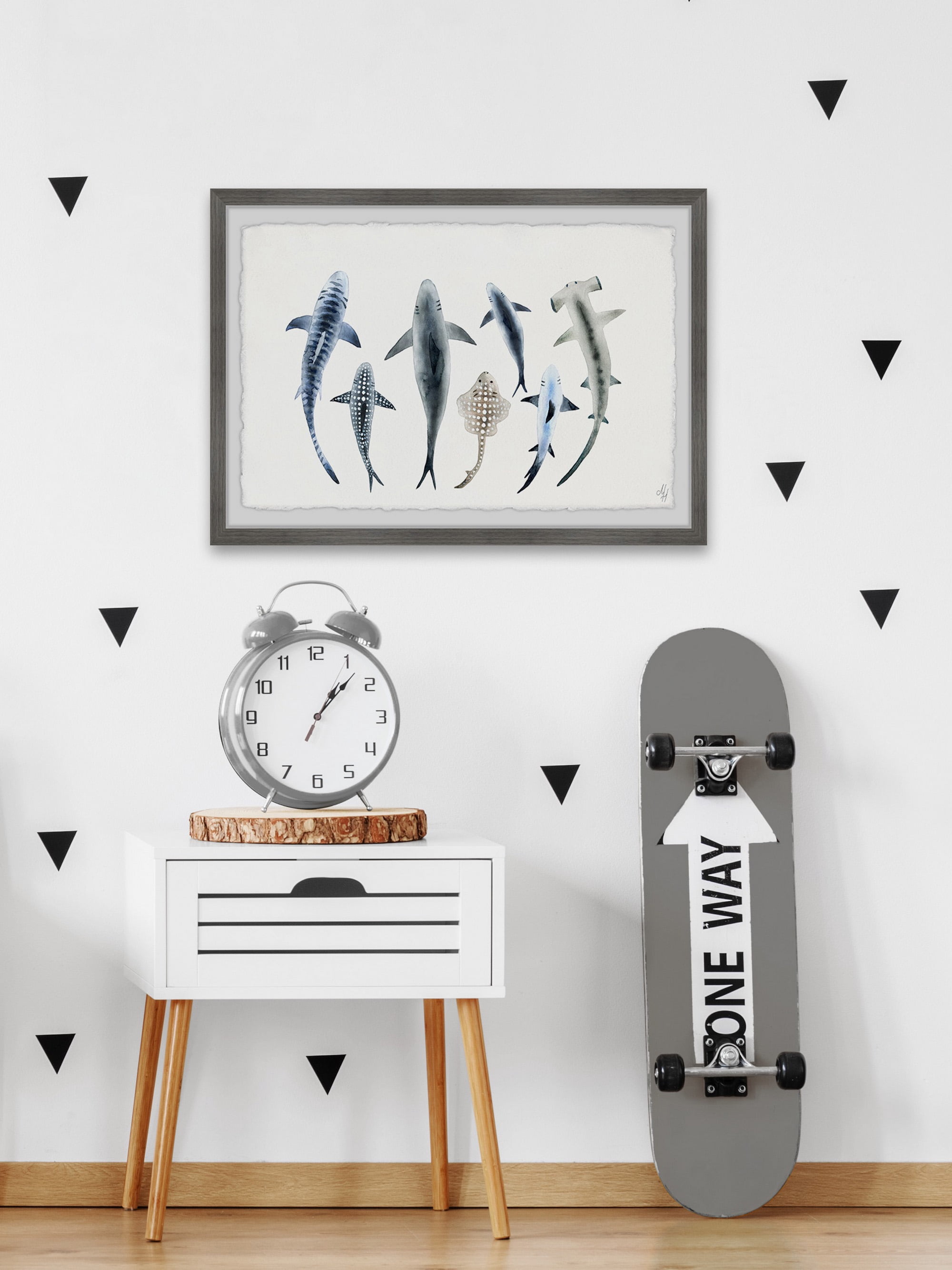 Marmont Hill Shark Types II Framed Wall Art