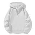 thumbnail image 6 of Zimjoy Men's Quarter Zip Hoodies Pullover Hoodie Half Zip Long Sleeve Casual Fleece Hooded Sweatshirt for Men White 2XL, 6 of 6