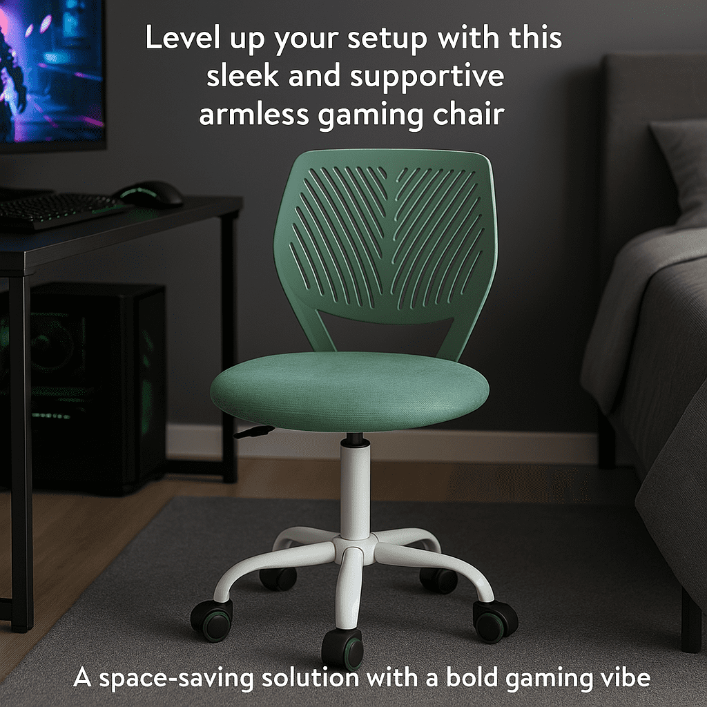 Homy Casa Adjustable Video Game Chair Swivel Computer Chair for Gaming, Study Home Office, Green