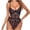 Black, variant on Levmjia Womens Spaghetti Strap Lace One Piece Lingerie Set Side Cutout Floral Sheer Mesh Bodysuit Soft Stretch Adjustable Straps Sleepwear Date Nights