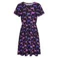 thumbnail image 4 of Dachshund, Lavender, Rose And Fuchsia Short Sleeve Dress Women Summer Evening Dresses Ladies Sundress, 4 of 7