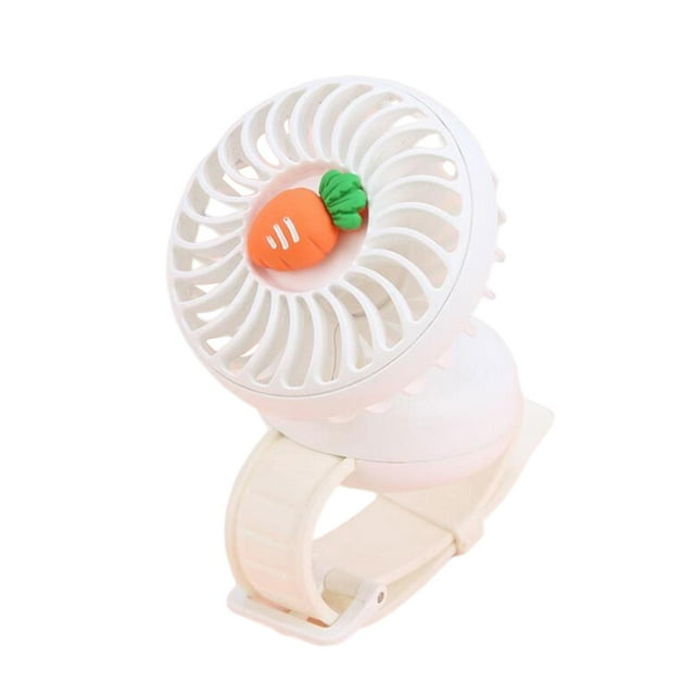 Mini ventilador de muñeca personal, portátil, recargable por USB, para deportes y viajes. Blanco
