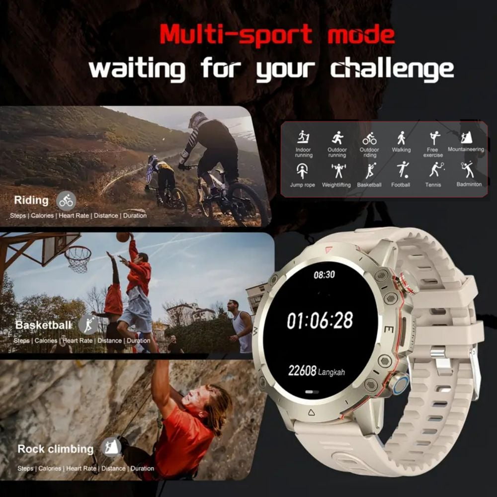 Smart Watch for Men Women, 1.53" Rugged Fitness Tracker for Android iPhone (Answer/Make Call), Black
