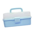 thumbnail image 4 of yuksok 3 Layer Storage Box Folding Tool Box with Handle Art Crafts Case Sewing Supplies blue, 4 of 9