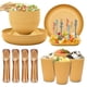 thumbnail image 1 of El servicio de mesa irrompible fija los sistemas de cena plásticos de la comida campestre de las placas y de los cuencos que acampan, 1 of 5