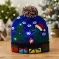 thumbnail image 2 of Christmas LED Light-up Knitted Beanie Hat Colorful Flashing Holiday Xmas Christmas Party Supplies, One Size Fits More, 2 of 5