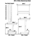 thumbnail image 5 of Stand Up Desk Store Rolling Adjustable Height Mobile Standing Desk with Monitor Mount (Silver Frame/Matte Black Top, 40" Wide), 5 of 6