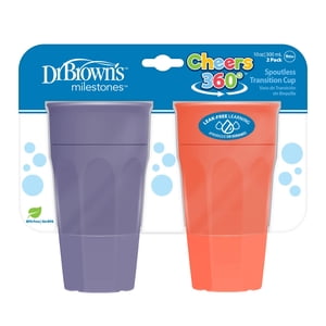 Dr. Brown's Milestones Cheers 360 Training Cup, 10 oz, 2 Pack