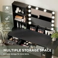 HSUNNS Vanity Desk with Mirror and 3 Color LED Lights, Vanity Desk with ...