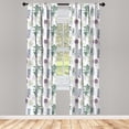 thumbnail image 3 of Ambesonne Cactus Curtains, Native Flora with Blossom, Pair of 28"x63", Multicolor, 3 of 5
