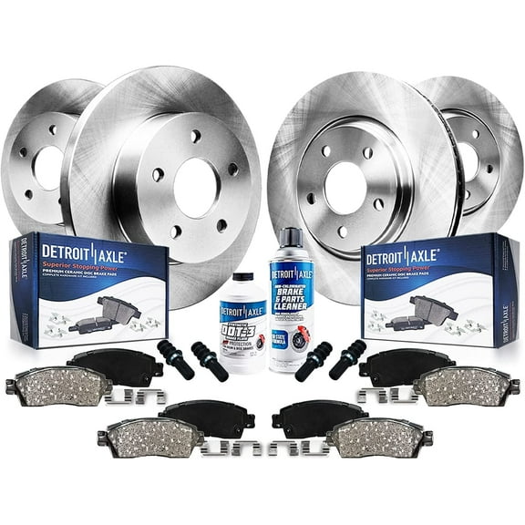 Detroit Axle - Front and Rear Disc Brake Rotors and Brake Pads for 1999-2003 Ford Windstar 2000 2001 2002 Replacement