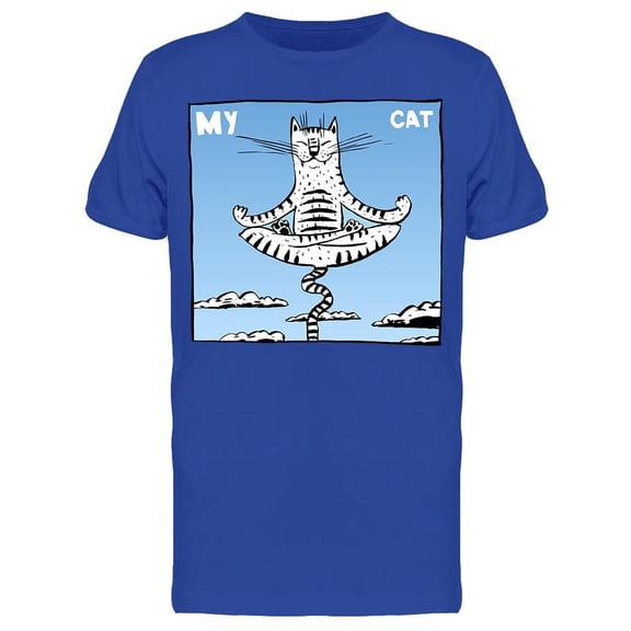 My Cat Meditating In Mid Air T-Shirt Men -Image by Shutterstock, Male Large