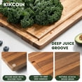 thumbnail image 2 of Kikcoin Acacia Wood Cutting Board, Cutting Board Set of 3 with Juice Groove, Wooden Chopping Boards for Kitchen, for Meat & Vegetables, 2 of 10