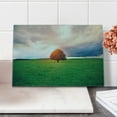 thumbnail image 2 of Autumn Cutting Board, Oak Tree in a Meadow on Cloudy Fall Day Romantic Idyllic Countryside Photograph, Decorative Tempered Glass Cutting and Serving Board, Small Size, Multicolor, by Ambesonne, 2 of 5