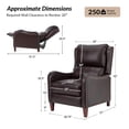 thumbnail image 3 of Tina's Home Genuine Leather Recliner Chair Push Back Upholstered Armchair Wingback Lounge Sofa Wood Leg Home Decor Living Room Bedroom Espresso, 3 of 8