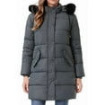 thumbnail image 3 of Women's Long Quilted Winter Coat Thicken Puffer Jacket Waterproof Outwear with Faux Fur Hood, Gray XXL, 3 of 8