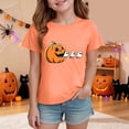 thumbnail image 2 of Gubotare Pumpkin Shirt Toddler Toddler Halloween Shirt Baby Boy Girl Cute Ghost Pumpkin Short Sleeve Tee Size 13-14 (Orange,13-14 Years), 2 of 5