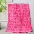 thumbnail image 2 of Exclusivo Mezcla Fleece Throw Blanket for Couch, Leaves Pattern Super Soft and Cozy Blankets, Plush Fuzzy Lightweight, Hot Pink, 50"x60", 2 of 6