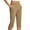 Khaki, variant on lmcalzta Capri Pants for Women Stretch High Waist Dress Work Pants Yoga Slack Workout Gym Trousers with Pockets