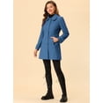 thumbnail image 3 of Abrigo De Invierno Con Botón Delantero Y Cuello Peter Pan Para Mujer Azul Marino L, 3 of 6