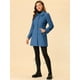 thumbnail image 3 of Abrigo De Invierno Con Botón Delantero Y Cuello Peter Pan Para Mujer Azul Marino L, 3 of 6