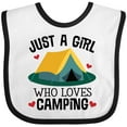 thumbnail image 3 of Inktastic Just a Girl Who Loves Camping Girls Baby Bib, 3 of 4