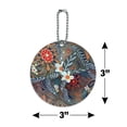 thumbnail image 6 of Crazy Flower Floral Pattern Round Luggage ID Tag Card Suitcase Carry-On, 6 of 8