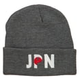 thumbnail image 5 of Japan JPN Flag Embroidered Long Beanie - Dk Grey OSFM, 5 of 5