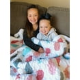 thumbnail image 6 of Lush Decor Whale Kids Animal Print Sherpa Reverse Throw, 60" x 50", Pink/Aqua, Single, 6 of 7
