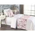 thumbnail image 2 of Asian Springtime Bed Runner Set, Japanese Feelings Cherry Blossom Pattern Neutral Colors Boho Art, Decorative Bedding Scarf & a Pillow Sham for Hotels Homes, Twin, Blush Eggplant White, by Ambesonne, 2 of 3