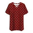 thumbnail image 6 of Pejock Casual Dressy T Shirts for Women Plus Size Tops Tunic Short Sleeve Cross Neck Shirts Casual Spot Printed Soft Flowy Blouse, 6 of 6