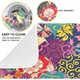 thumbnail image 2 of FREEAMG Japanese Patterns Classical Flower Dish Drying Mat for Kitchen Counter,Super Quick Absorbent Composite Sponge Dish Drying Pad,Heat Resistant Non-Slip Rack Tableware Mat, 18"x 24", 2 of 7