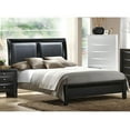 thumbnail image 2 of Benzara BM168587 52 x 62 x 82 in. Wooden Queen Bed with Black PU-HB, Gray, 2 of 3