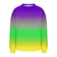 thumbnail image 6 of TKLPEHG Mardi Gras Sweatshirts for Women Purple Long Sleeve Crewneck Sweatshirts Dressy Casual Festival Print Graphic Pullover Holiday Tops (Purple,XL), 6 of 6