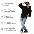 thumbnail image 4 of Klizzer Luxury Hoodies For Men 100% Cotton Sweatshirts Hoodie Fleece Pullover BLACK-L, 4 of 6