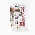 thumbnail image 4 of Soporte giratorio para aretes y organizador de joyas, soporte clásico de exhibición de estante de joyería de 4 niveles, para collares, pendientes, perforaciones, transparente 16 cm * 16 cm * 30 c, 4 of 5