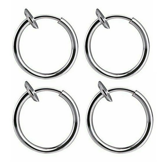 Retractable Earrings No Need Piercing Men Women Classic -hop Hoop Earrings
