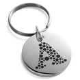 thumbnail image 1 of Stainless Steel Letter A Initial Dotted Monogram Engraved Small Medallion Circle Charm Keychain Keyring, 1 of 1