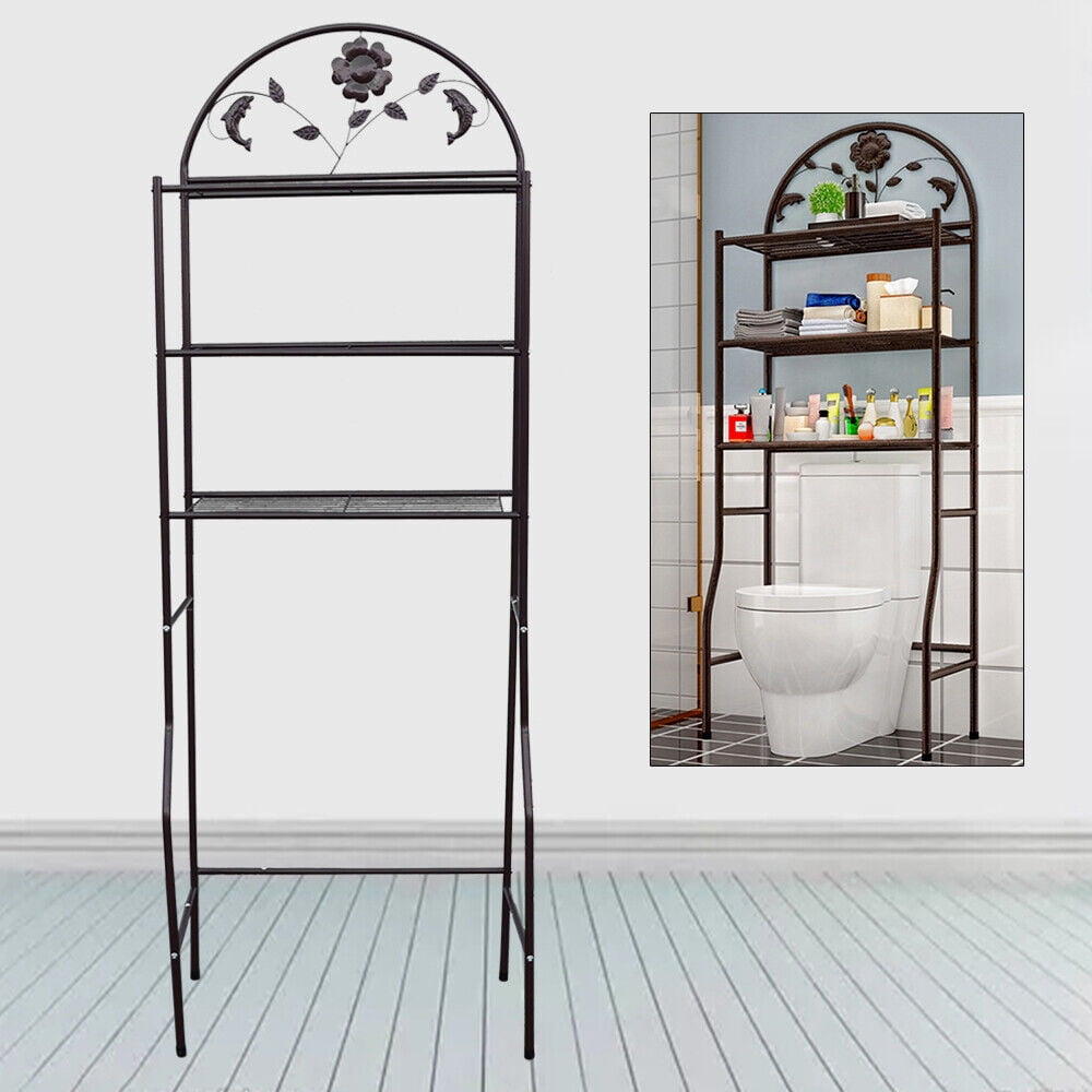 3-Tier Over the Toilet Metal Storage Rack Bathroom Organizer Shelf Saving Space - Walmart.com