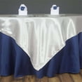thumbnail image 2 of Efavormart 60" SATIN Square Tablecloth Overlay For Wedding Catering Party Table Decorations IVORY Square Tablecloth Cover, 2 of 9
