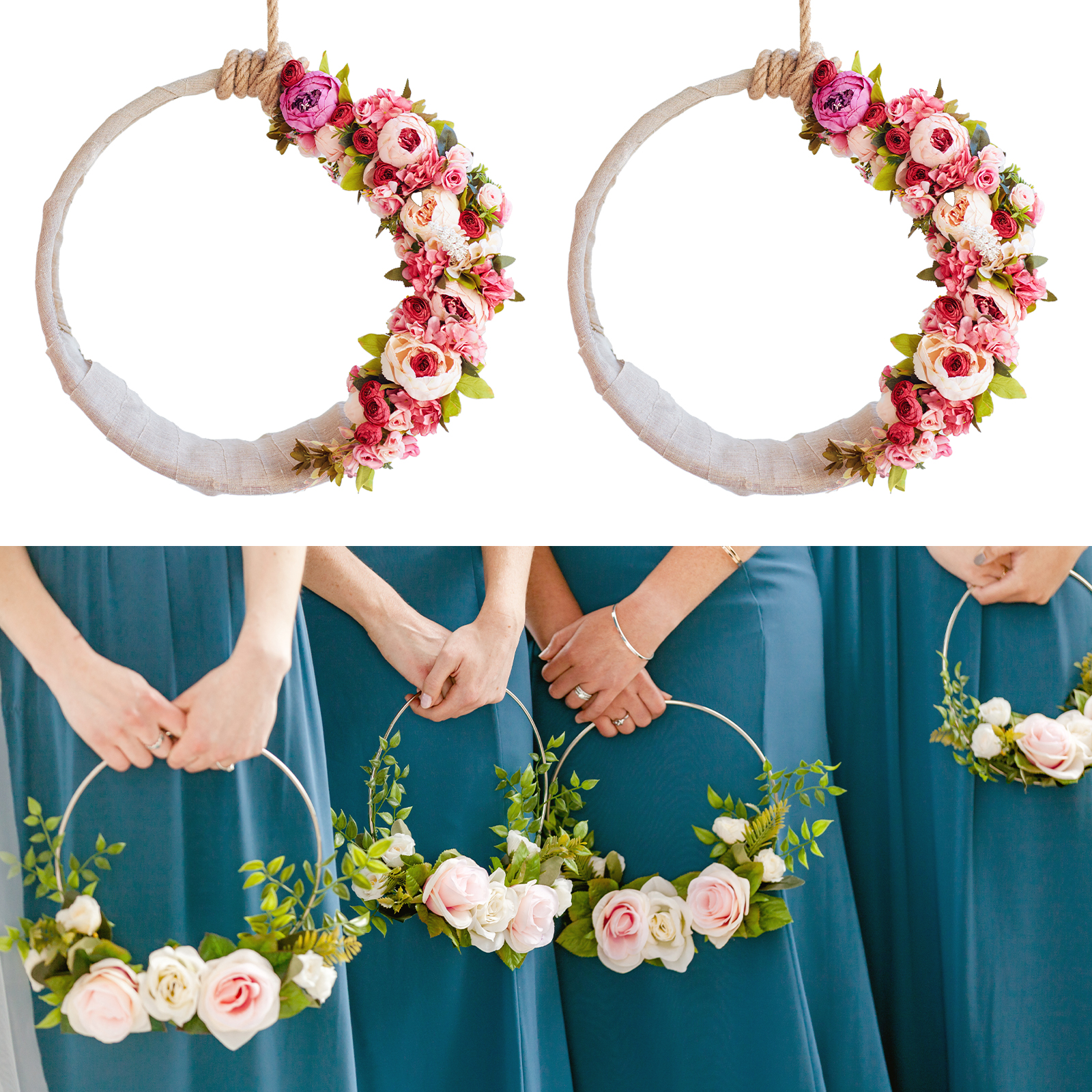 Floral Hoop Inch Wreath Rings Floral Hoop Centerpiece With Stand