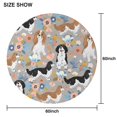 thumbnail image 6 of Cavalier King Charles Spaniel Dog and Flower Round Tablecloth 60"x60",Wrinkle Wipeable Table Cloth for Kitchen Dining Room Picnic Patio Party, 6 of 6