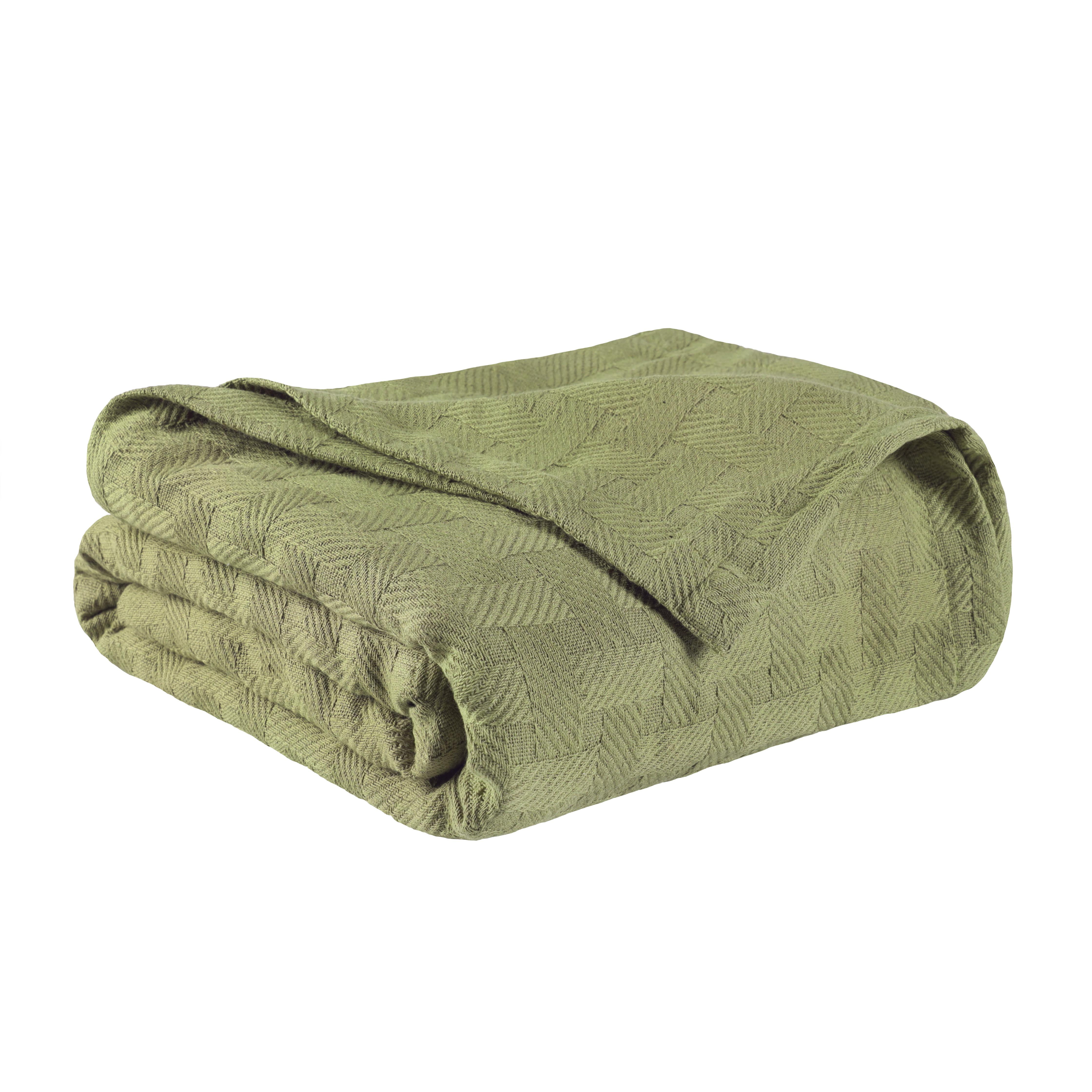 100% Cotton Soft Details about   All-Season Basket Weave Throw Blanket Medium Warmth Blankets 