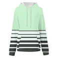 thumbnail image 4 of TFEOQRY Hooded Sweatshirts for Women Loose Striped Printed Pullover with Pockets Long Sleeve Hooded Tops Sweatshirt Green, 4 of 5