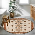 thumbnail image 3 of Round Rugs 3.3Ft, Boho Geometric Round Area Rug Washable Indoor Throw Carpet, Country Ethnic Nation Abstract Motifs Soft Non Slip Circle Rug for Laundry Room Patio Home Decor Aesthetic, 3 of 8