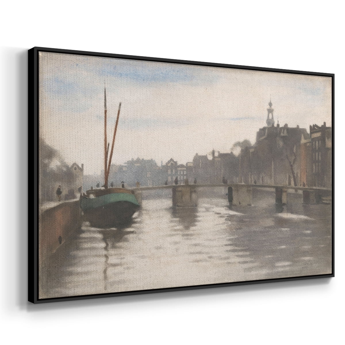 Vintage Landscape-CCCLVI By Wexford Home Framed in Black Wood Gallery Wrapped Canvas 27 in. x 41 in.