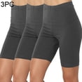 thumbnail image 2 of 3 Pack Spandex Short Leggings for Women High Waist 8'' Stretch Workout Gym Yoga Shorts Soft Light Athletic Pants (3XL, Dark Gray), 2 of 7